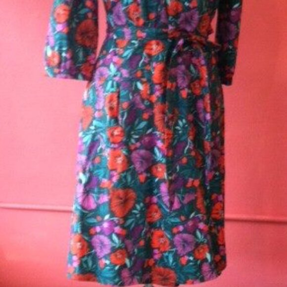 Desiree Salas floral cotton wrap dress, size L - Picture 7 of 9